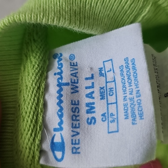 Champion reverse weave neon green sweatshirt size small - Picture 11 of 12
